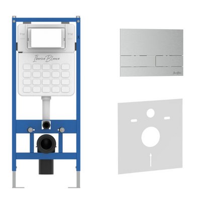 Инсталляционная система IBERICA BLANCA комплект 2в1  (инсталляция, кнопка смыва хром)